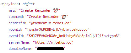Message shortcut payload on trigger